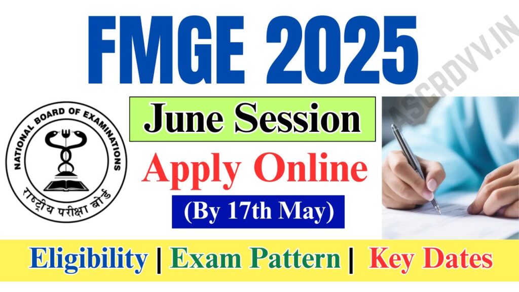 FMGE 2025 June Session Apply Online