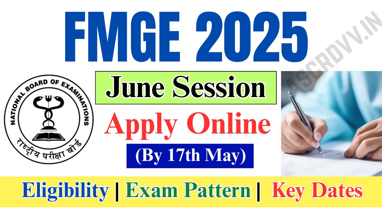 FMGE 2025 June Session Apply Online